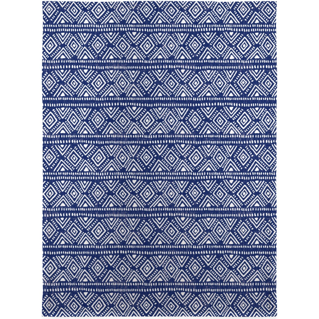 Abstract Diamonds - Navy Blanket, Plush Fleece, 30x40, Blue, True Blue