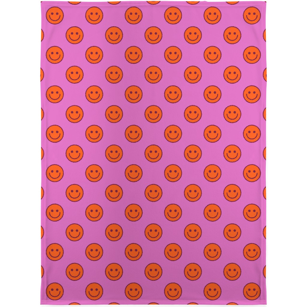 Smileys - Rasberry Sherbert Blanket, Plush Fleece, 30x40, Pink