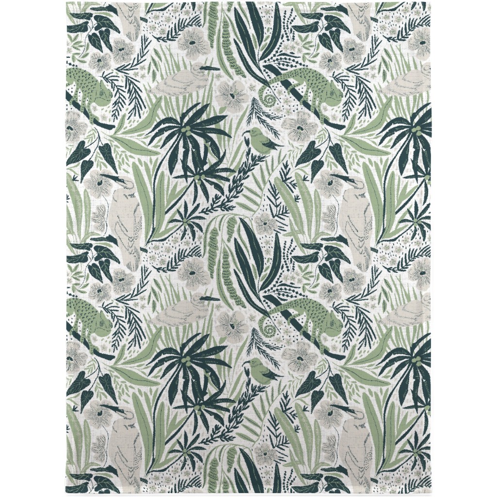 Tropical Hawaiian Dreams Blanket, Plush Fleece, 30x40, Green