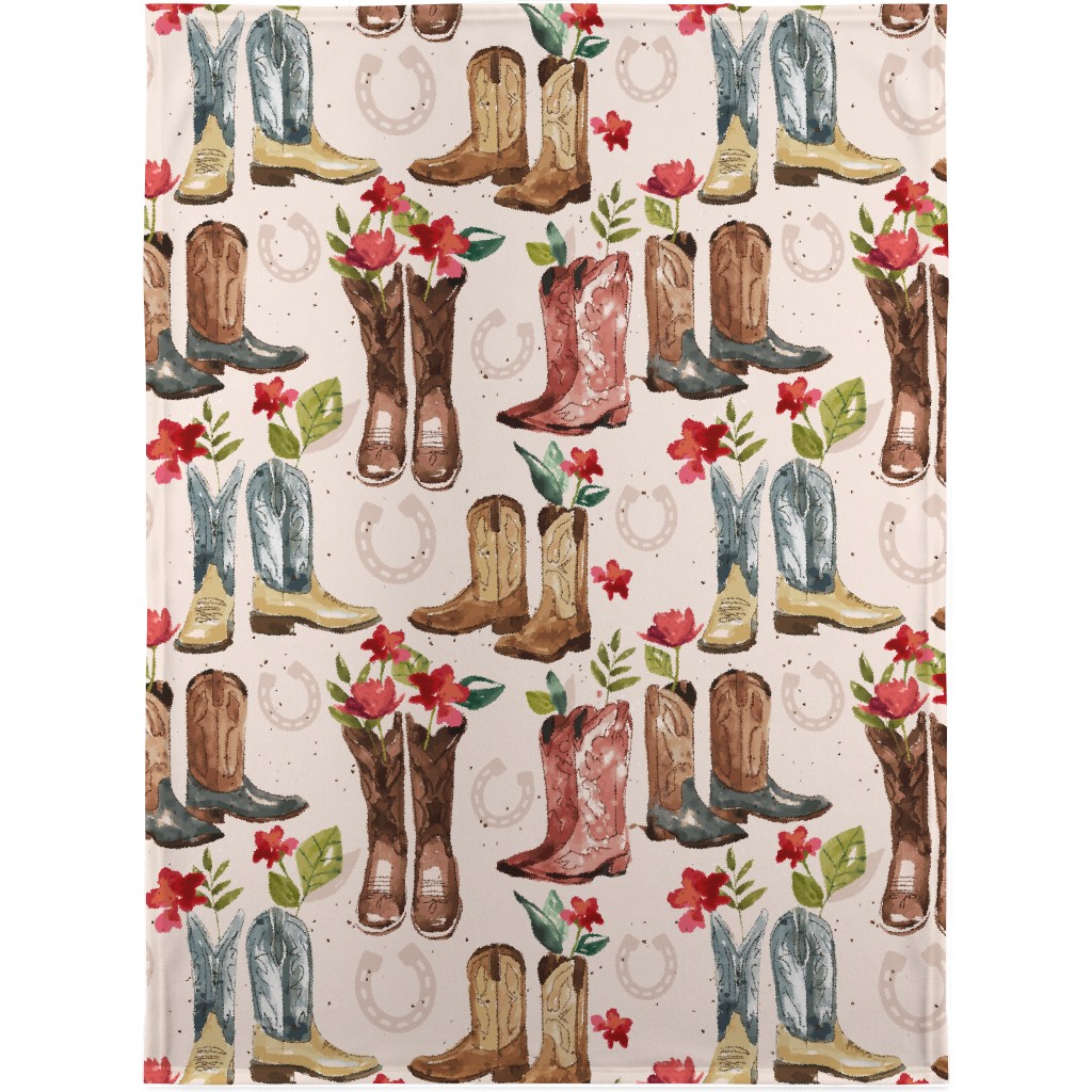 Western Boots - Multi Blanket, Plush Fleece, 30x40, Multicolor
