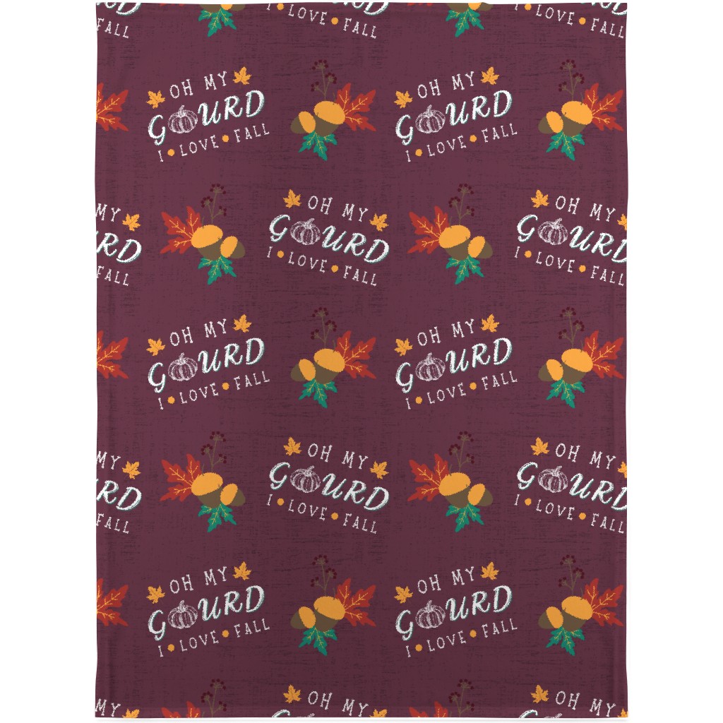 Oh My Gourd on Mauve Blanket, Plush Fleece, 30x40, Purple, Purple