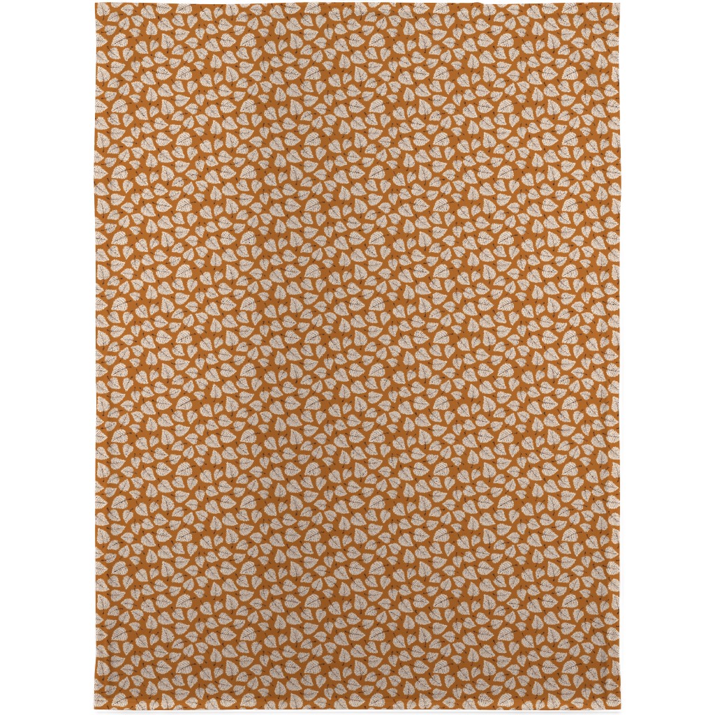 Falling Leaves - Terracotta Blanket, Plush Fleece, 30x40, Orange, Orange