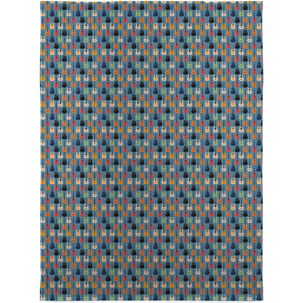 Guitars - Blue Blanket, Plush Fleece, 30x40, Blue, True Blue