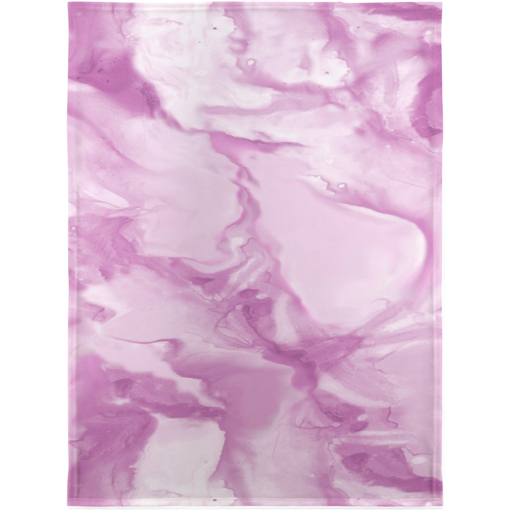 Abstract Watercolor Marble Blanket, Plush Fleece, 30x40, Purple