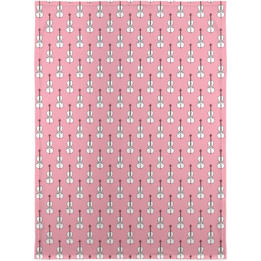 Violins - Pink Blanket, Plush Fleece, 30x40, Pink