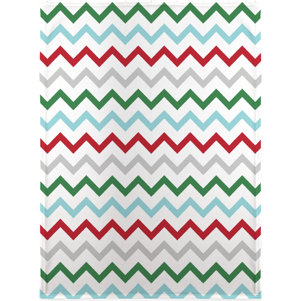 Christmas Wish Chevron - Multi Blanket, Plush Fleece, 30x40, Multicolor