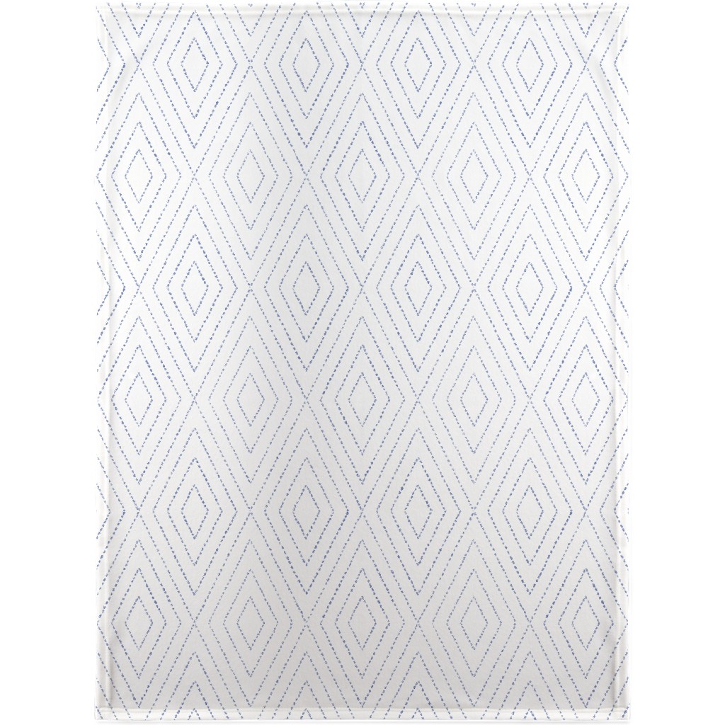 Painted Diamond Dash Blanket, Plush Fleece, 30x40, White, Iron