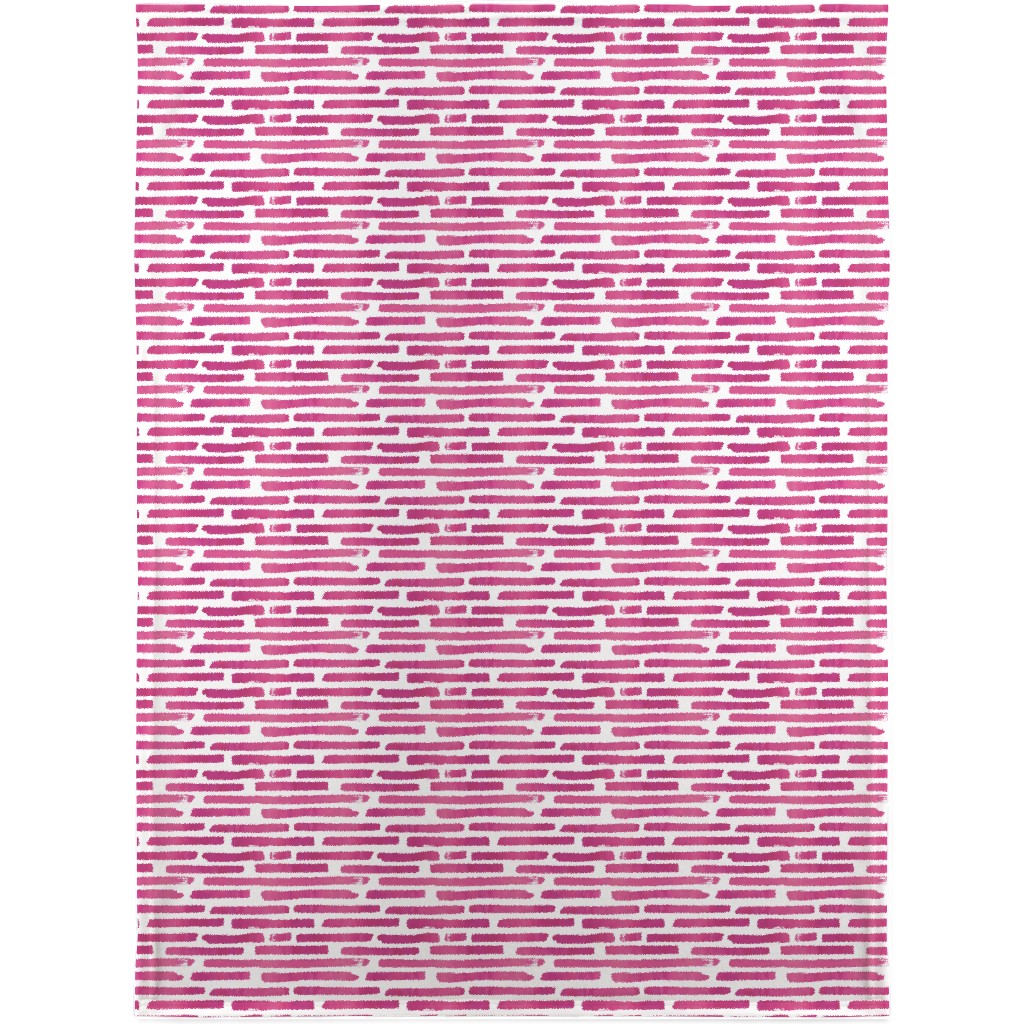 Watercolor Stripes - Berry Blanket, Plush Fleece, 30x40, Purple
