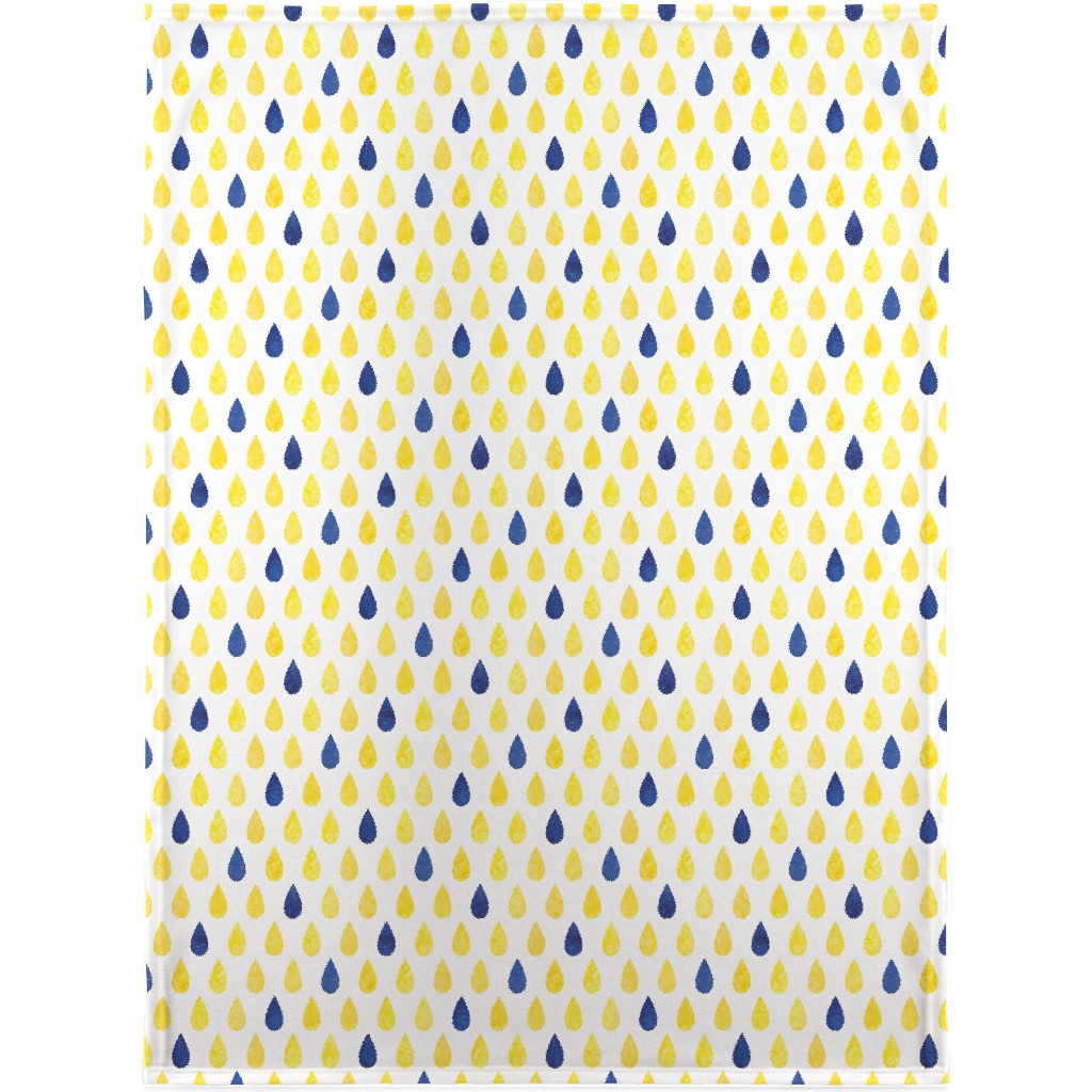 Drops Blanket, Plush Fleece, 30x40, Yellow, Lemon