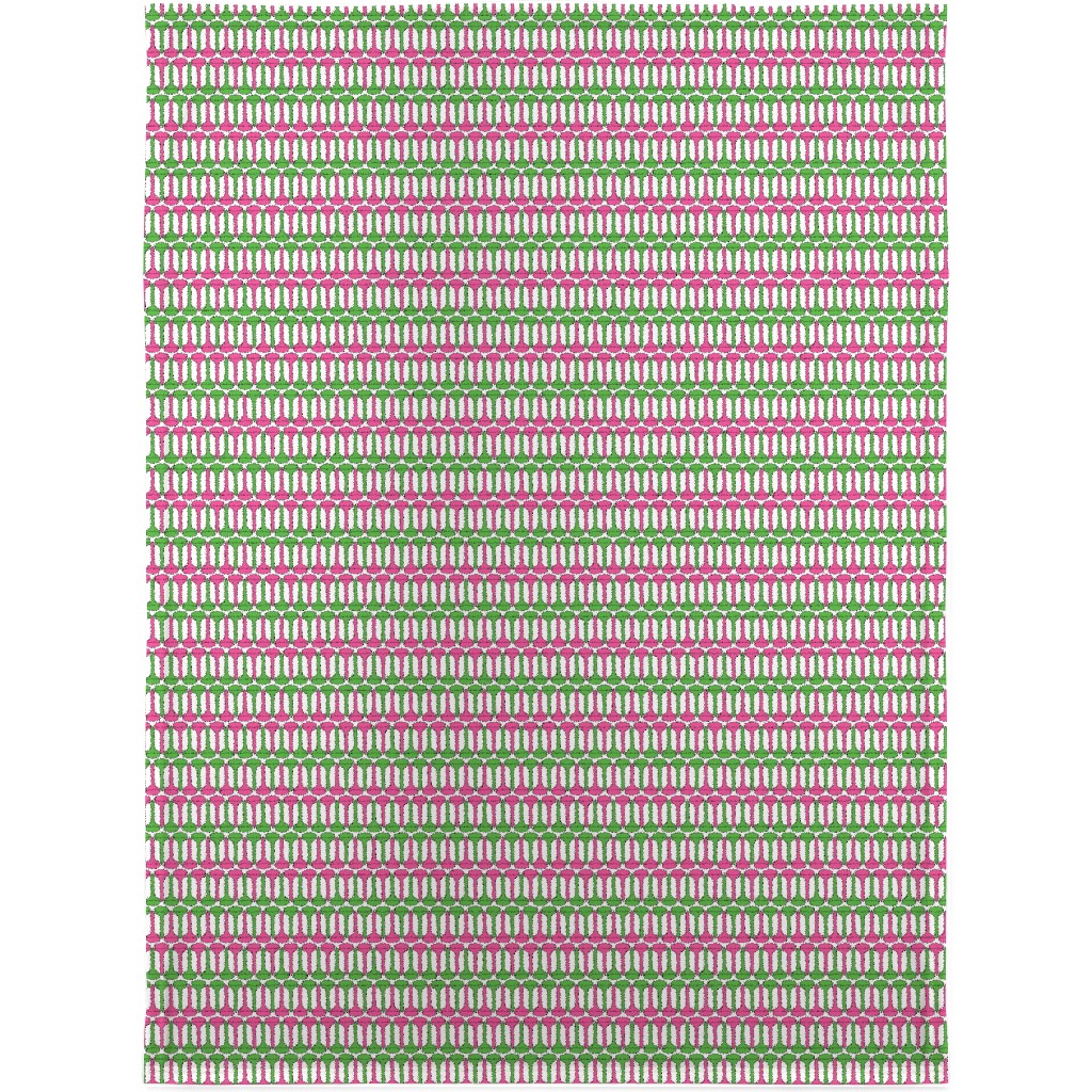 Golf Tees Pattern - Green and Pink Blanket, Plush Fleece, 30x40, Multicolor