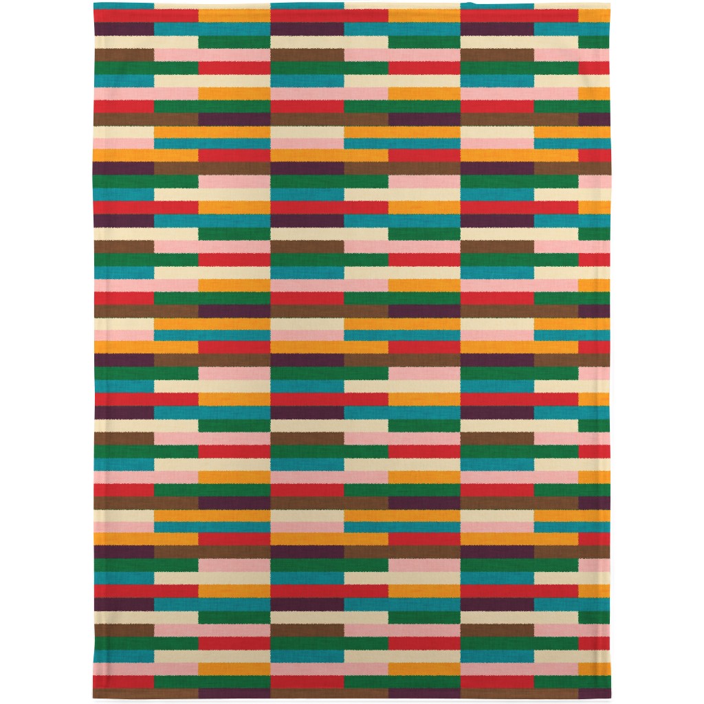 Kilim - Stripe - Multi Blanket, Plush Fleece, 30x40, Multicolor