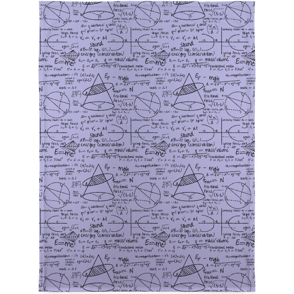 Common Equations Blanket, Plush Fleece, 30x40, Purple, Purple Haze