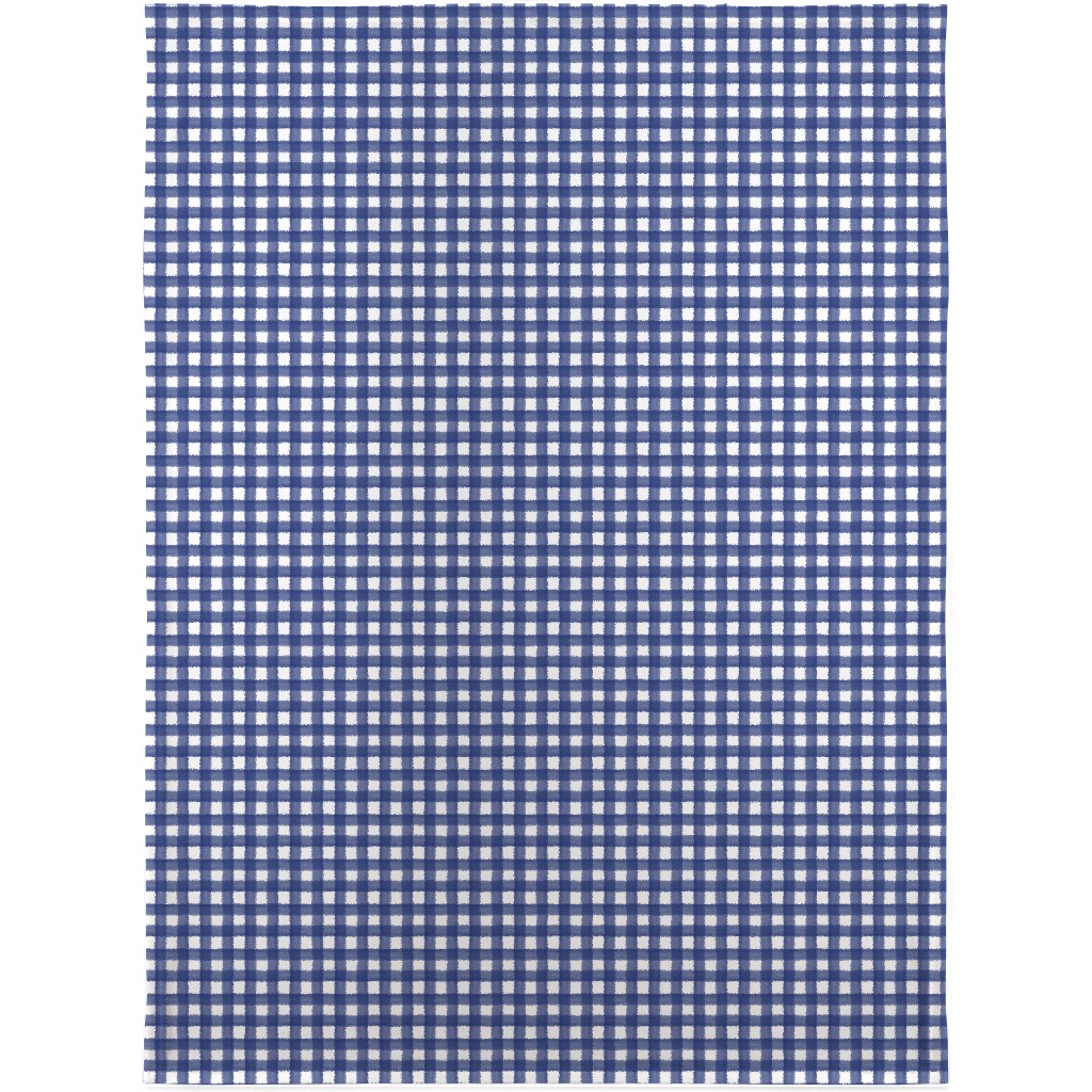 Watercolor Gingham - Navy Blue Blanket, Plush Fleece, 30x40, Blue