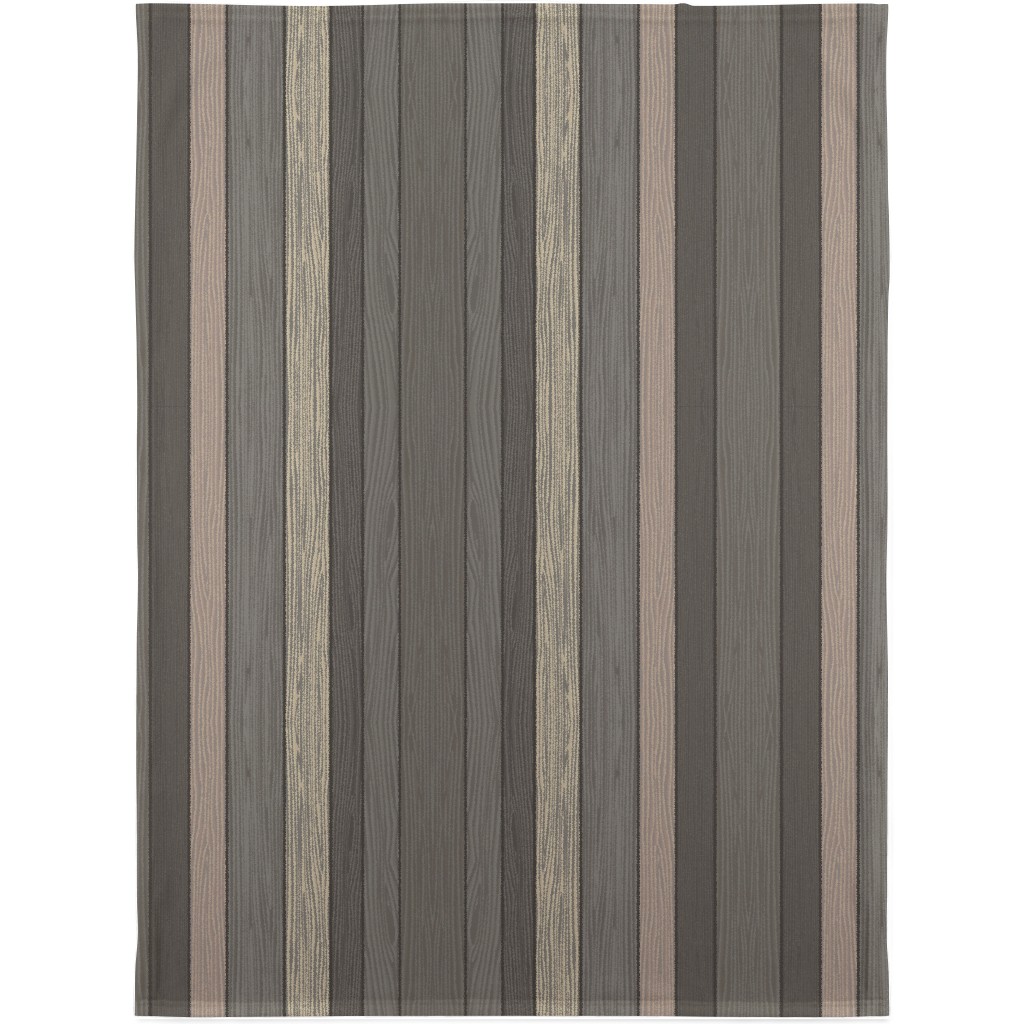 Old Wood Planks Driftwood - Brown Blanket, Plush Fleece, 30x40, Brown