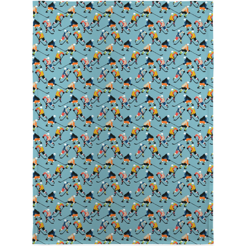Active Hockey - Multicolor Blanket, Plush Fleece, 30x40, Blue, True Blue