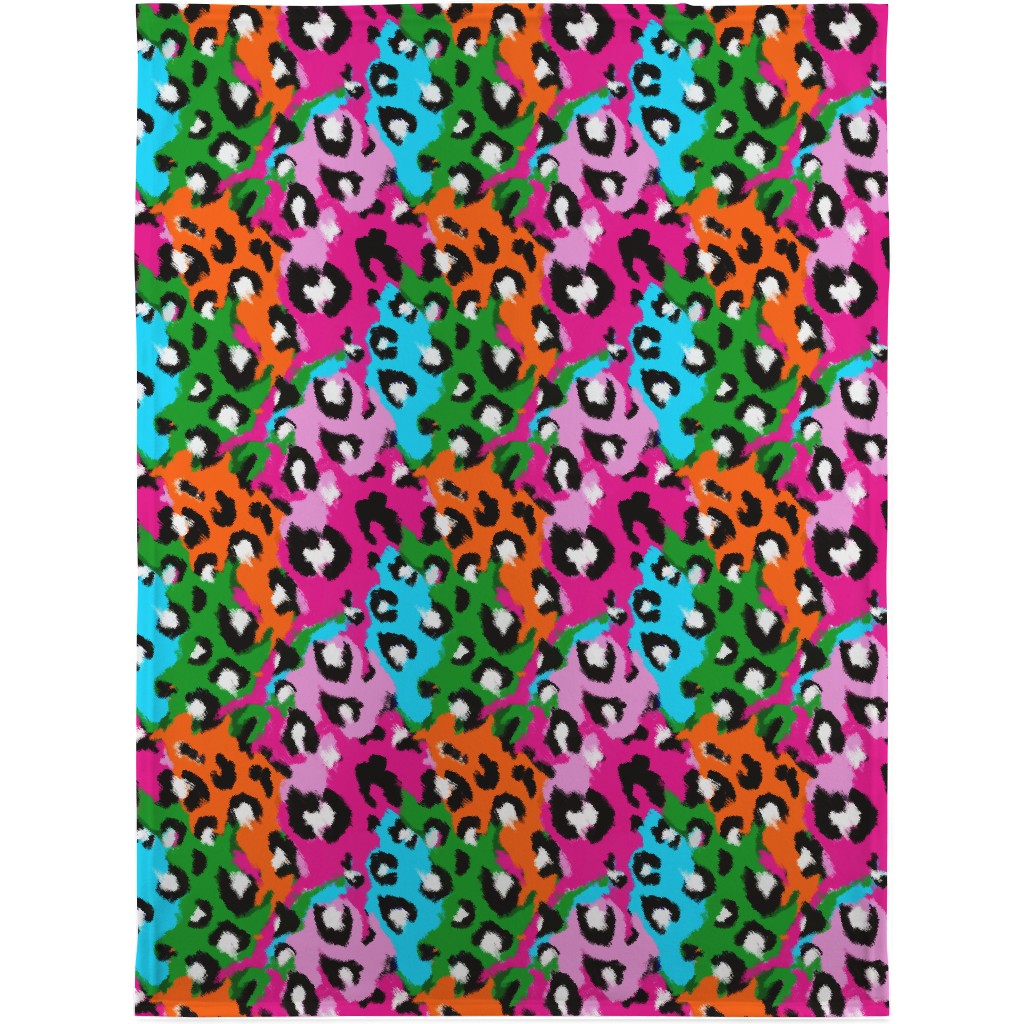 Leopard Print - Bright Blanket, Plush Fleece, 30x40, Multicolor