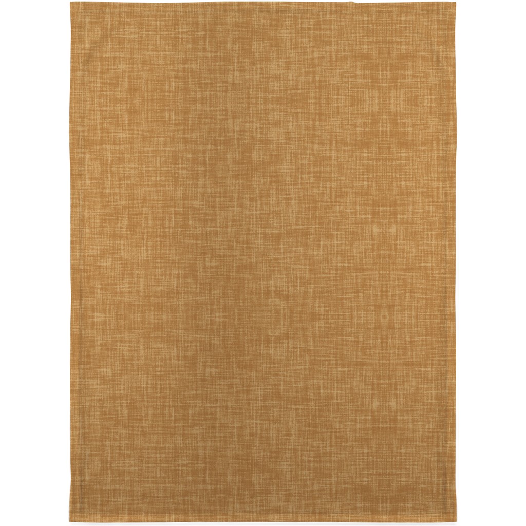 Vintage Linen Blanket, Plush Fleece, 30x40, Brown, Nutmeg