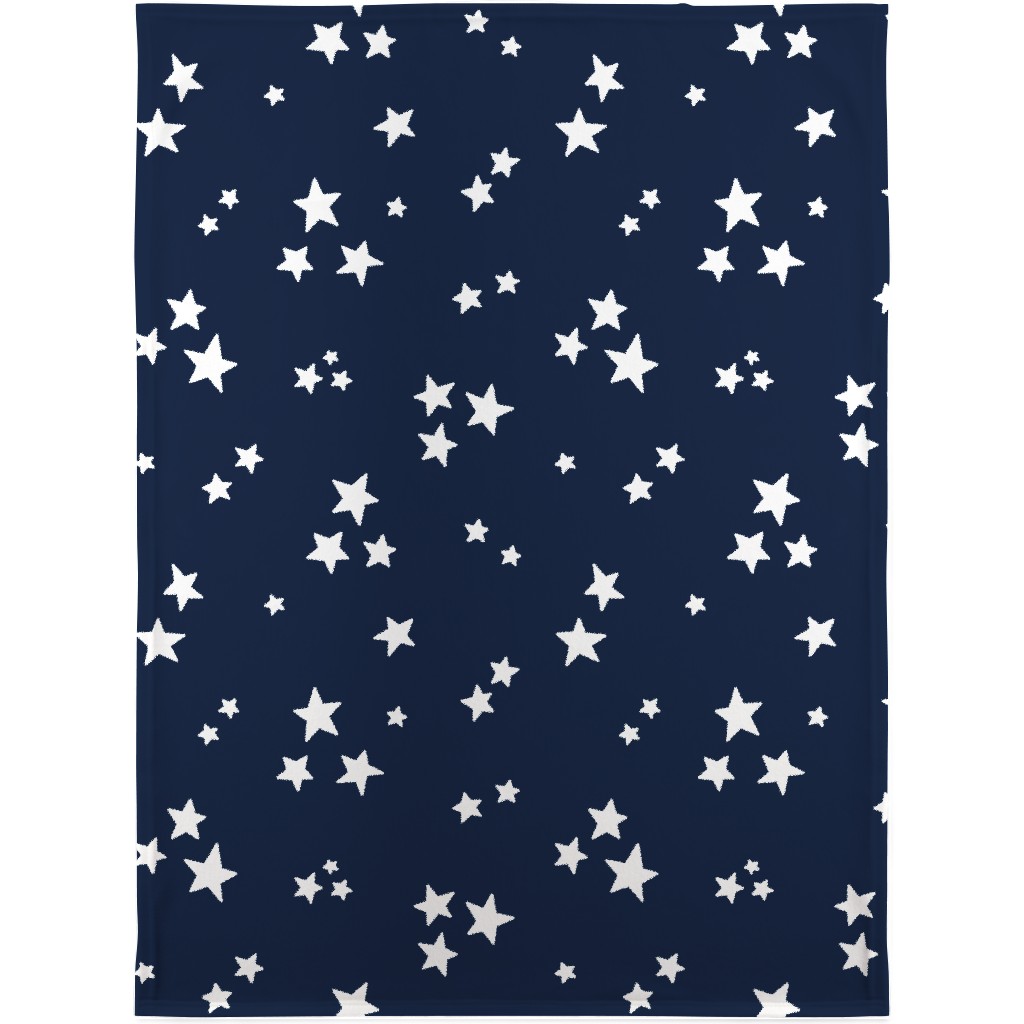 Stars Blanket, Plush Fleece, 30x40, Blue