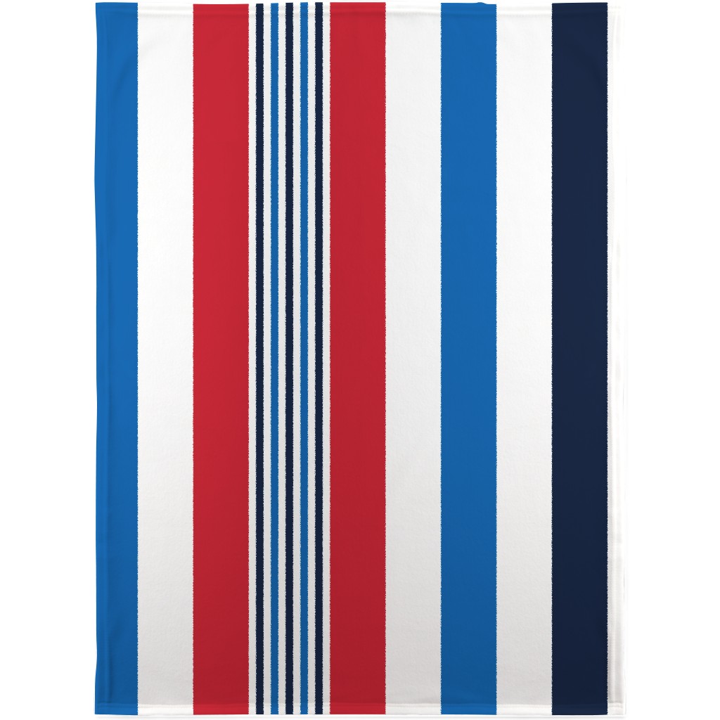 Vertical Stripes - Red White and Blue Blanket, Plush Fleece, 30x40, Multicolor