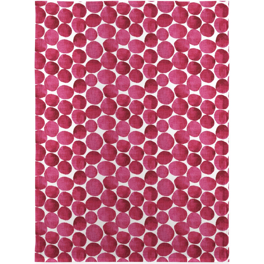Watercolor Textured Dots - Red Blanket, Plush Fleece, 30x40, Red, Red
