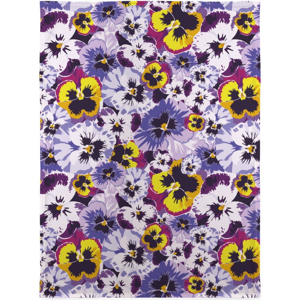 Pansy By Numbers - Purple Blanket, Plush Fleece, 30x40, Purple