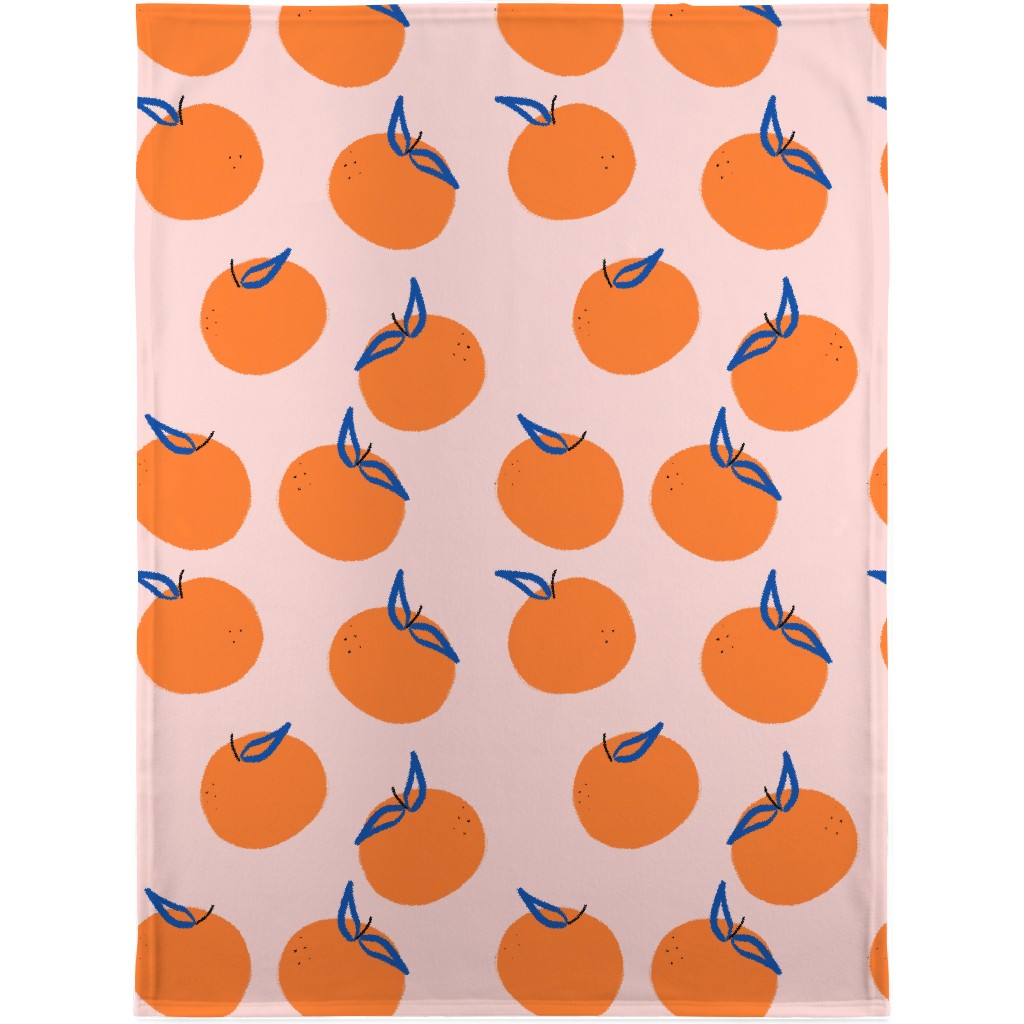 Clementines - Orange Blanket, Plush Fleece, 30x40, Orange