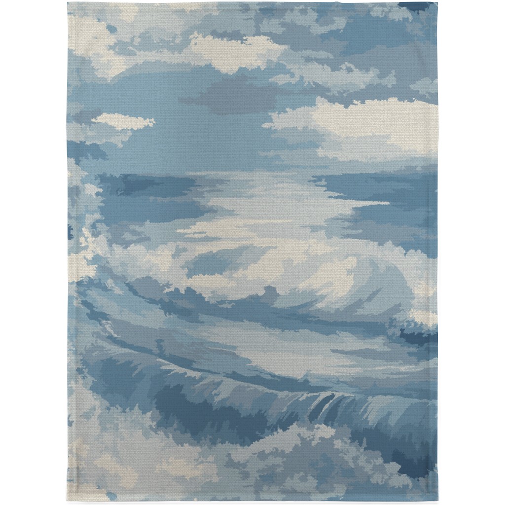 Rough Seas in My Dreams - Blue Blanket, Plush Fleece, 30x40, Blue