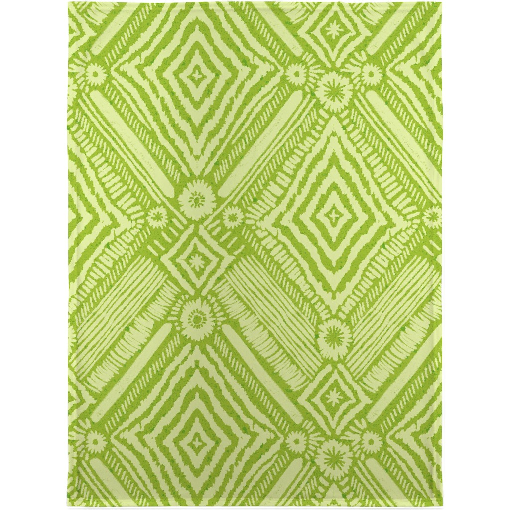 Textural Diamonds - Green Blanket, Plush Fleece, 30x40, Green, Classic Green
