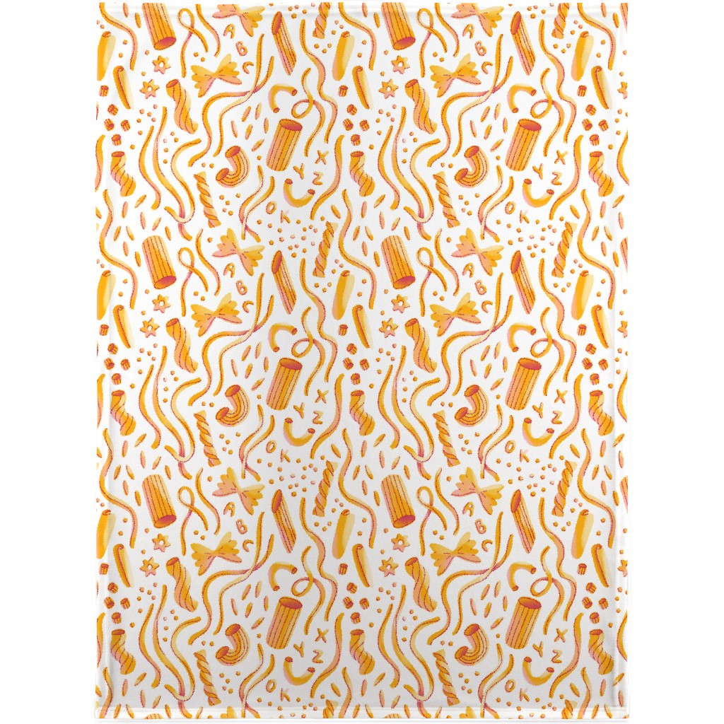 Yummy Noodles Blanket, Plush Fleece, 30x40, Orange, Orange