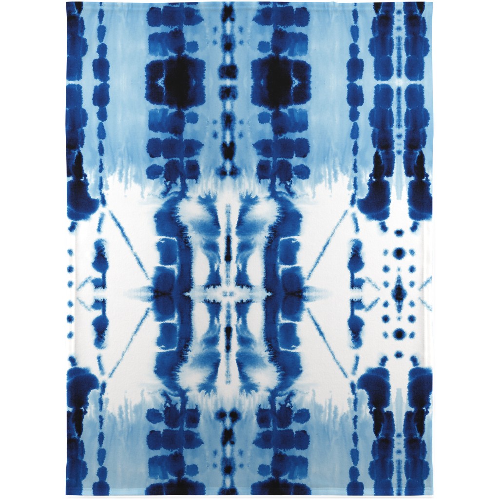 Paradigm Watercolor Tie-Dye - Blue Blanket, Sherpa, 30x40, Blue, True Blue