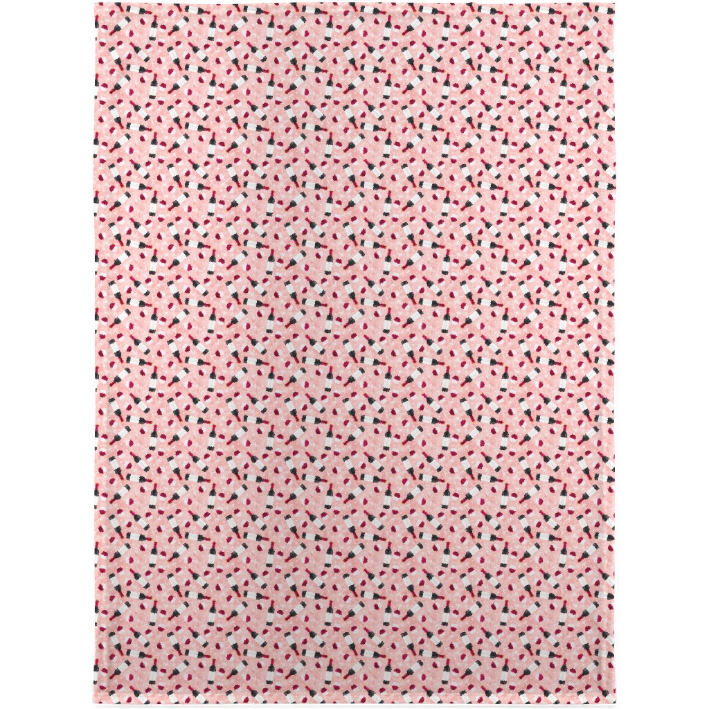 Red Wine and Glasses Blanket, Sherpa, 30x40, Pink