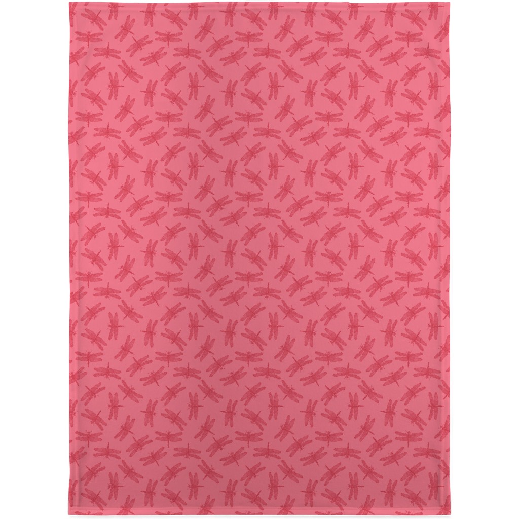 Vintage Dragonfly - Pink Blanket, Sherpa, 30x40, Pink