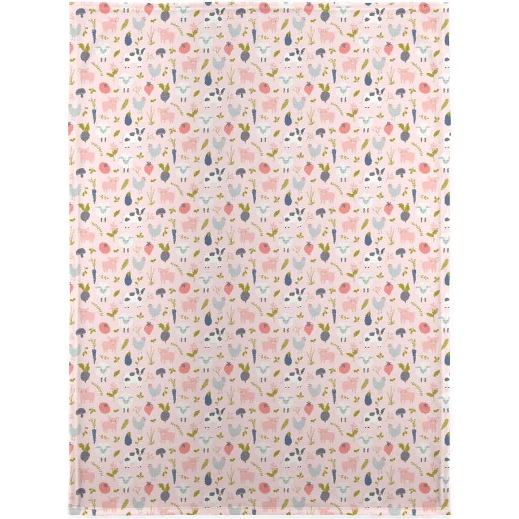 Farm Life - Pink Blanket, Sherpa, 30x40, Pink, Bright Pink