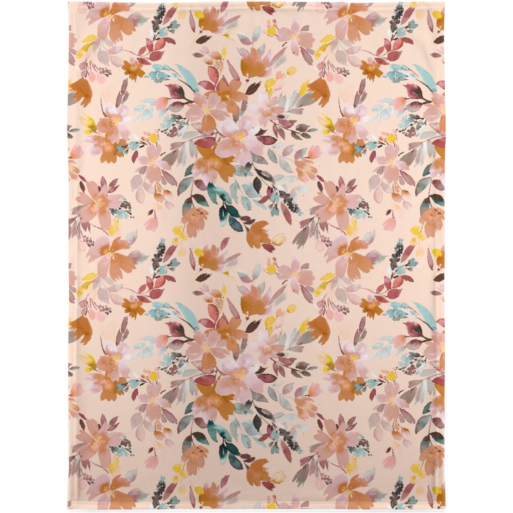 Summery Oleander Floral - Soft Pink Blanket, Sherpa, 30x40, Pink, Bright Pink