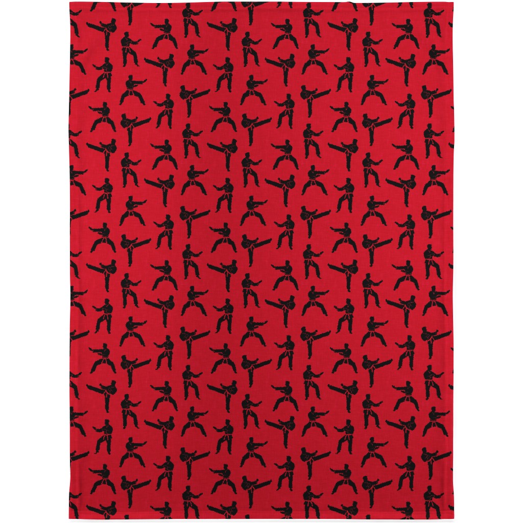 Karate Martial Arts Blanket, Sherpa, 30x40, Red