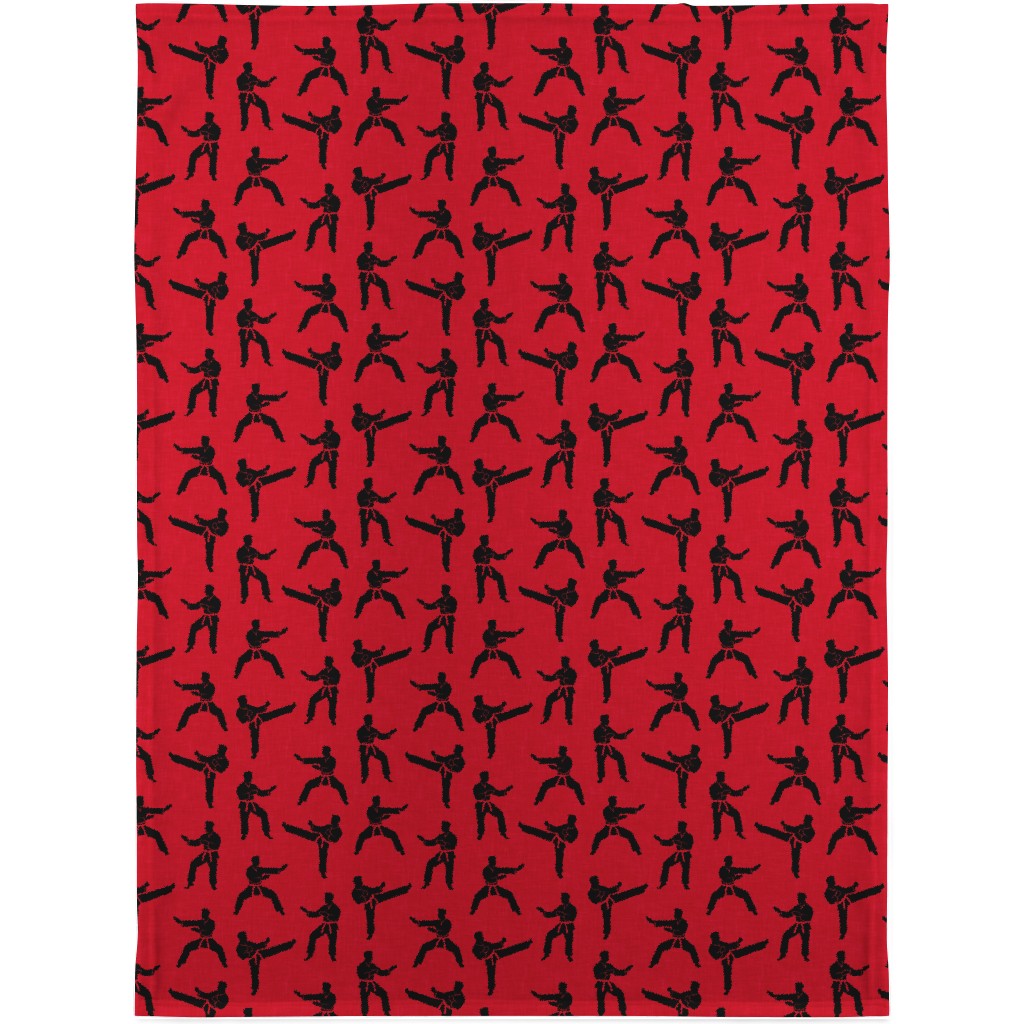 Karate Martial Arts Blanket, Sherpa, 30x40, Red, Radish