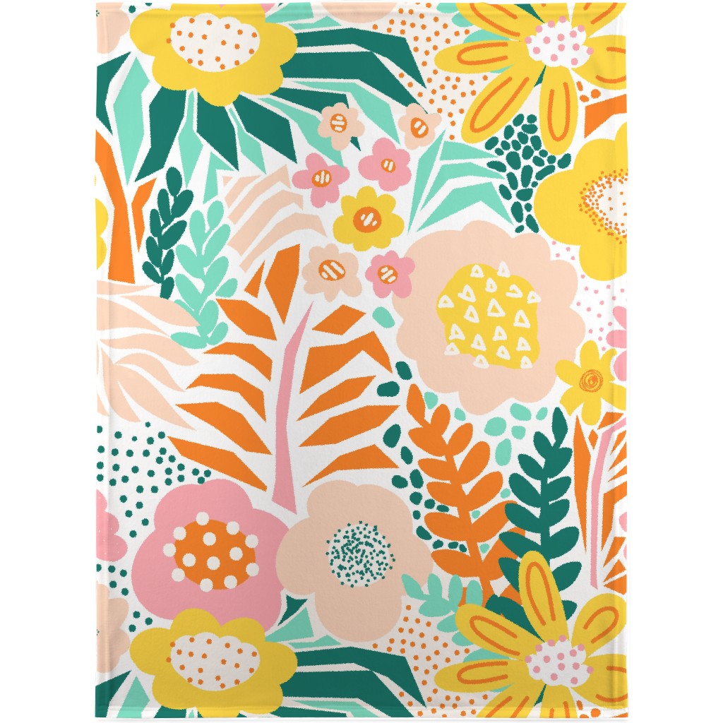 Florals - Multi Blanket, Sherpa, 30x40, Multicolor