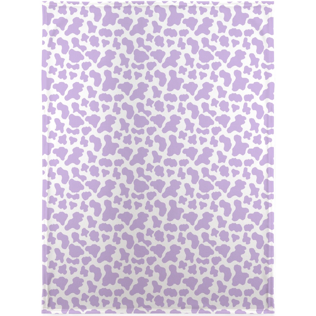 Cow Print Blanket, Sherpa, 30x40, Purple, Violet