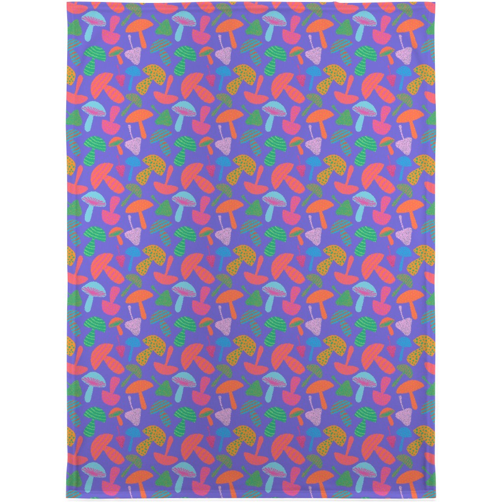 Mushroom Tossed - Bold Blanket, Sherpa, 30x40, Purple
