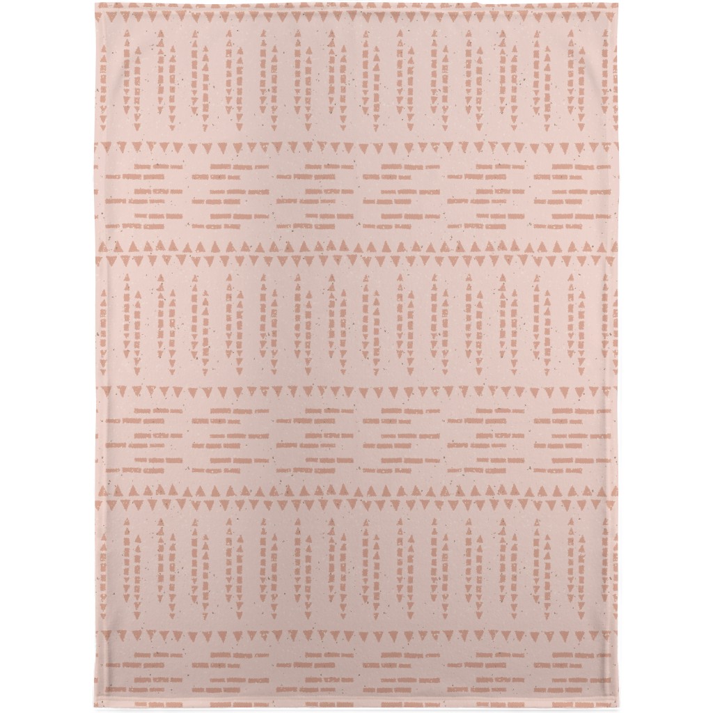 Boho Tribal Dashed Geometric - Pink Blanket, Sherpa, 30x40, Pink