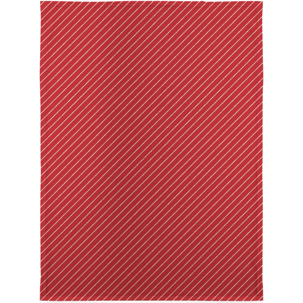 Diagonal Stripes on Christmas Red Blanket, Sherpa, 30x40, Red