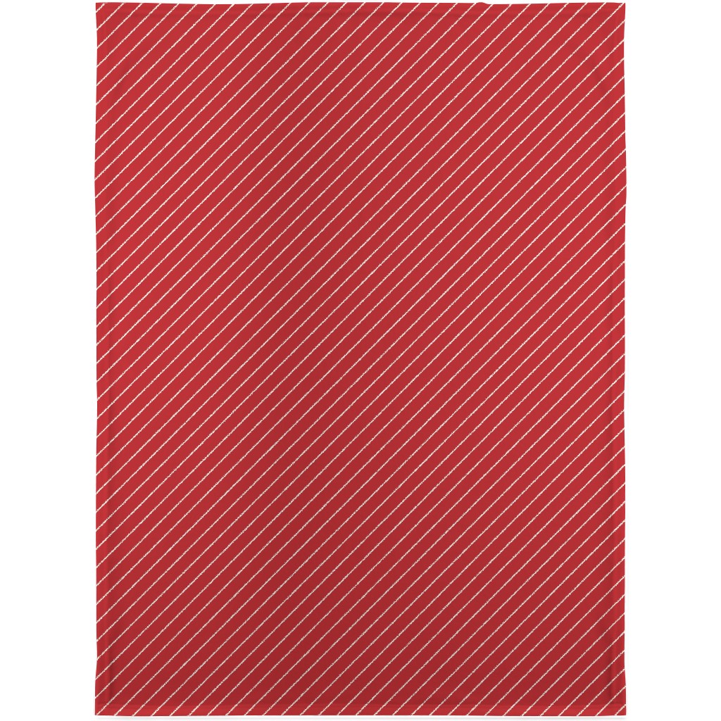 Diagonal Stripes on Christmas Red Blanket, Sherpa, 30x40, Red, Red