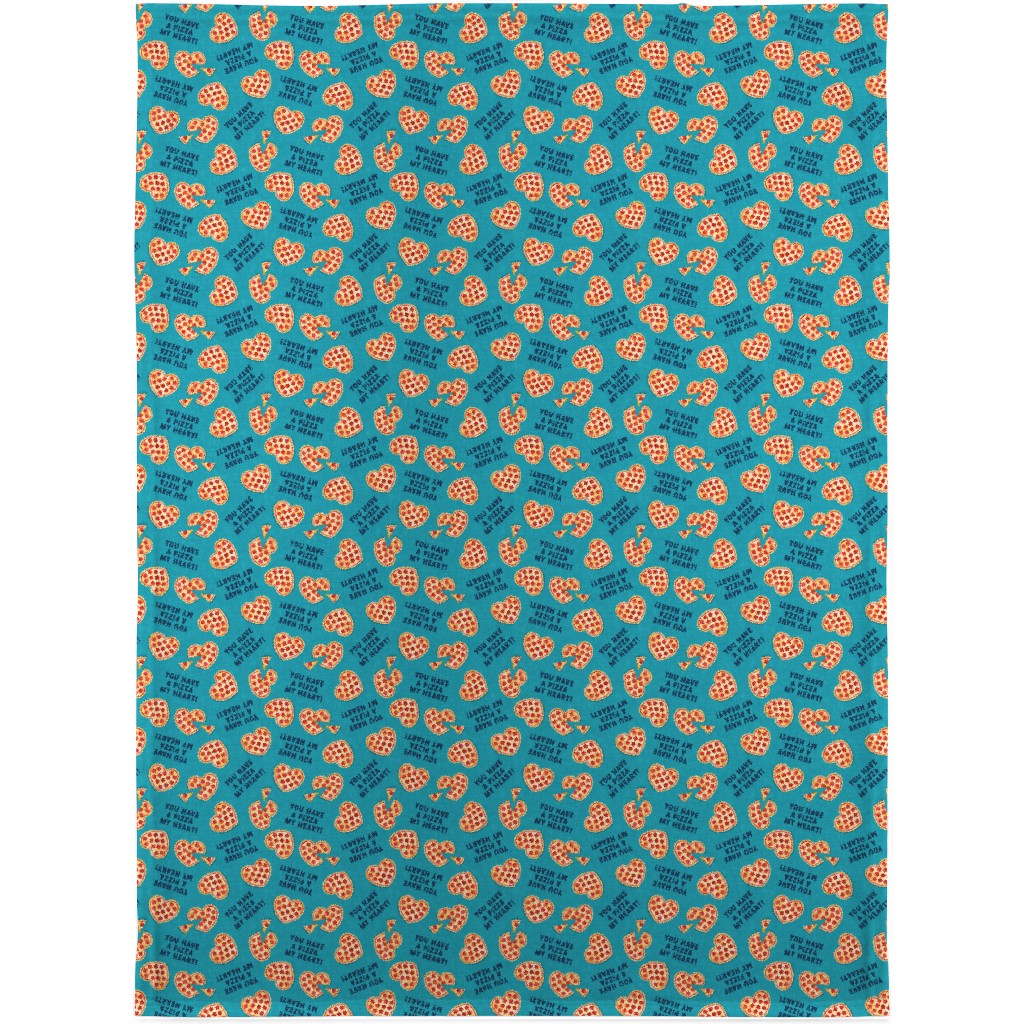 You Have a Pizza My Heart Blanket, Sherpa, 30x40, Blue, Lapis