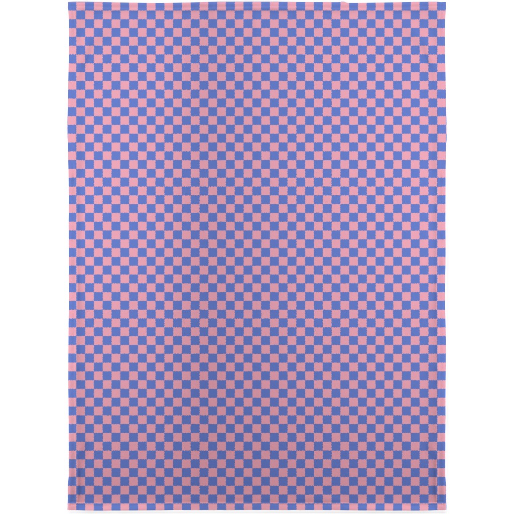 Fun Checkers - Pink and Purple Blanket, Sherpa, 30x40, Pink
