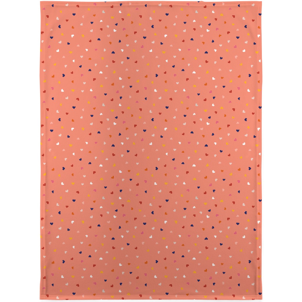 Heart Sprinkles - Pink Blanket, Sherpa, 30x40, Pink