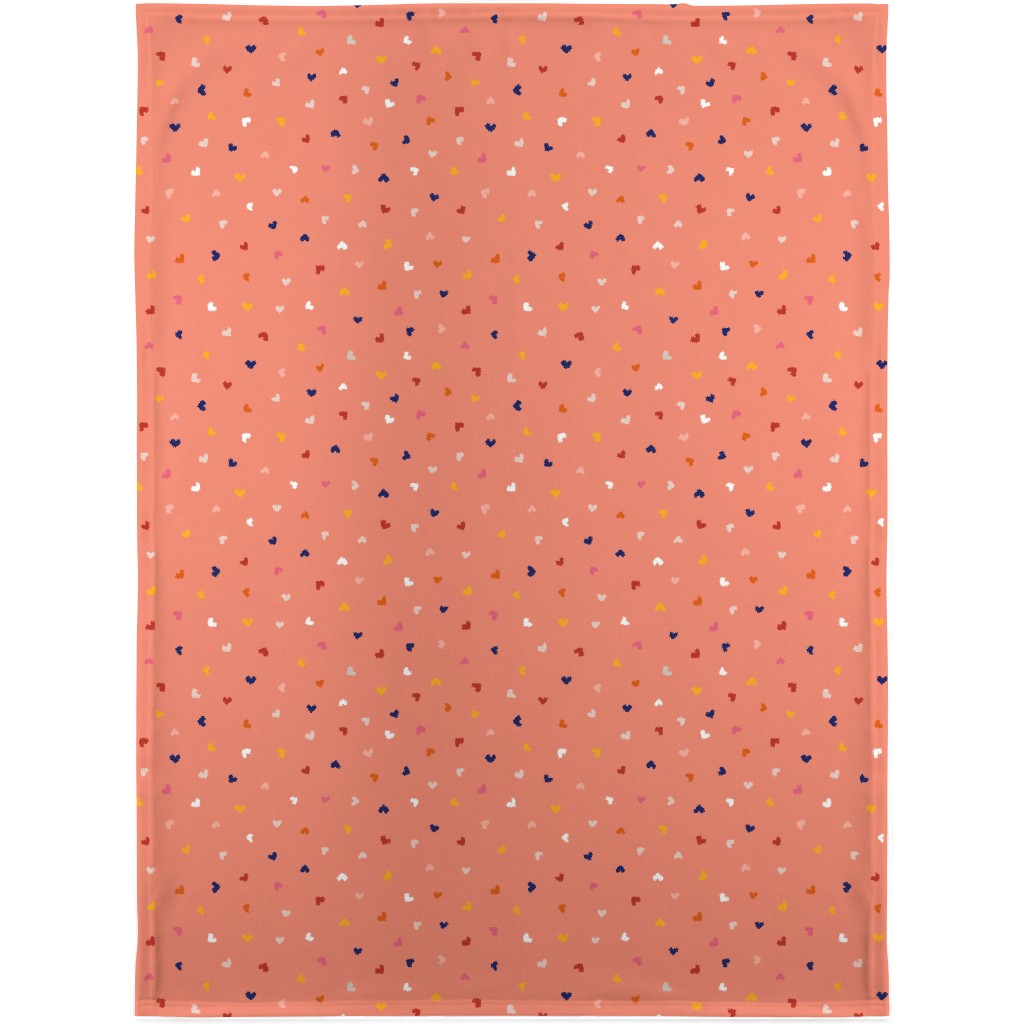 Heart Sprinkles - Pink Blanket, Sherpa, 30x40, Pink