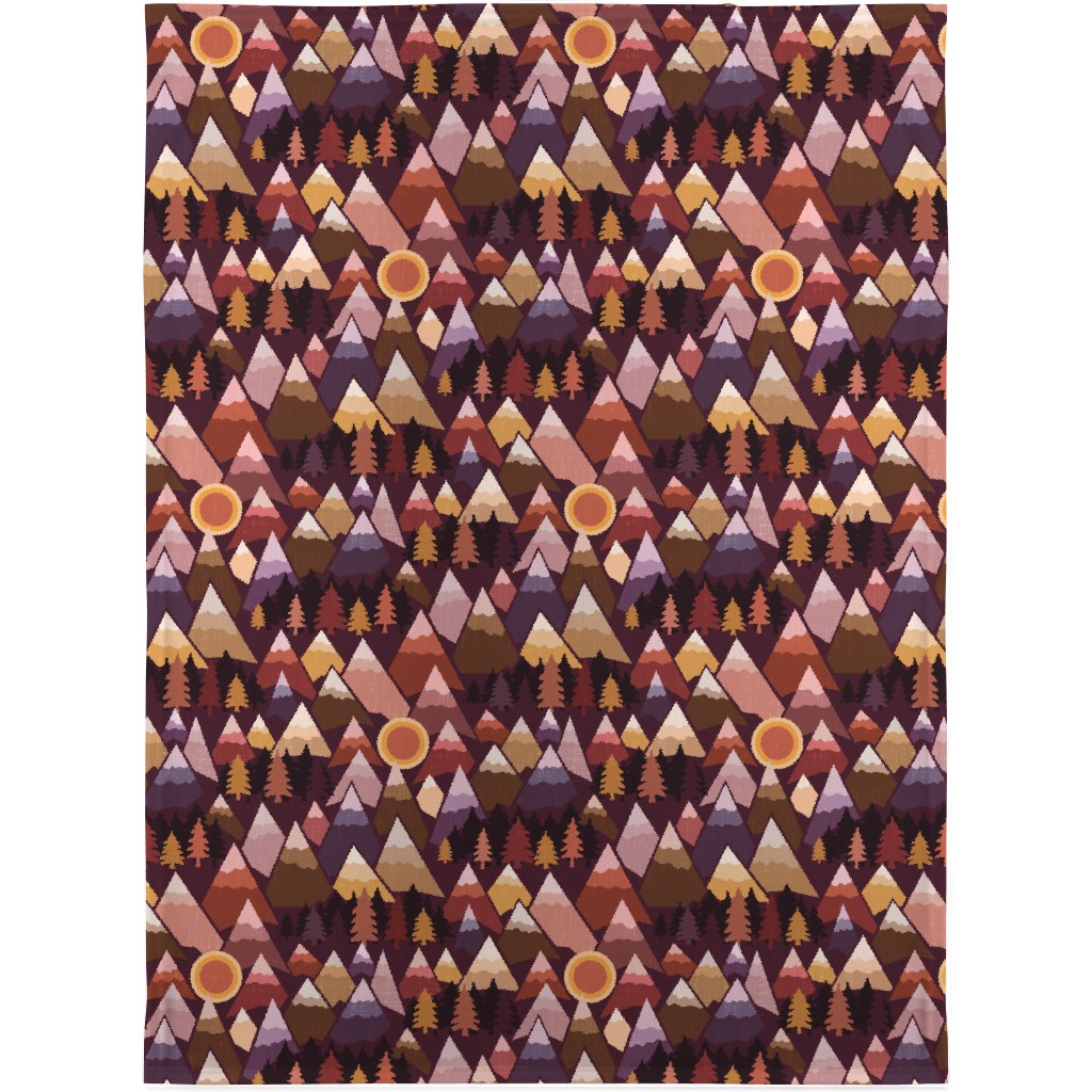 the Mountains Are Calling Blanket, Sherpa, 30x40, Red, Rich Red