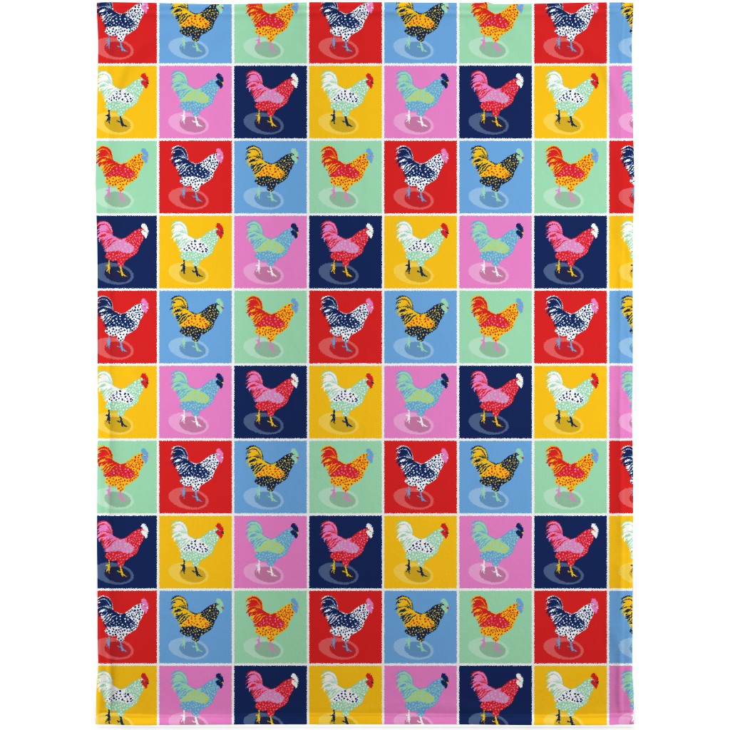 Pop Art Chickens - Multicolor Blanket, Sherpa, 30x40, Multicolor