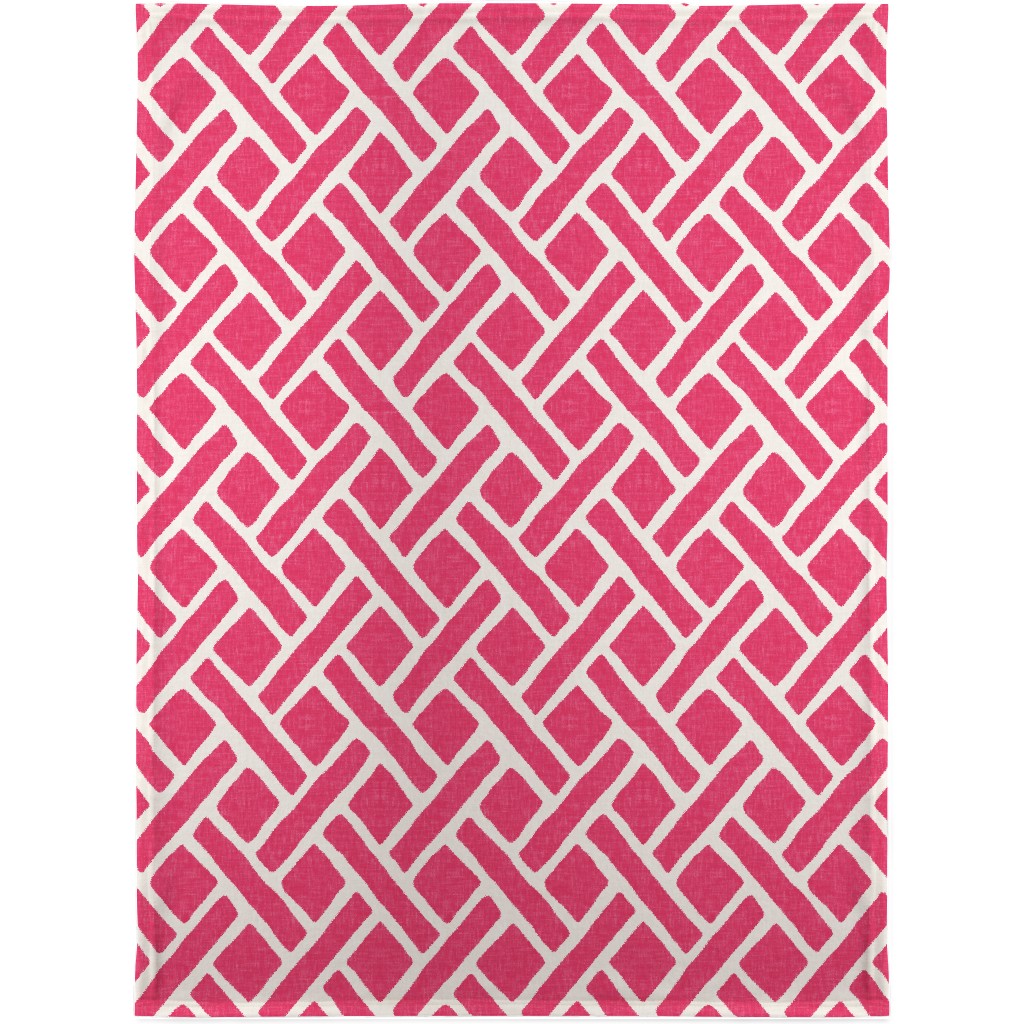 Savannah Trellis Blanket, Sherpa, 30x40, Pink, Rose