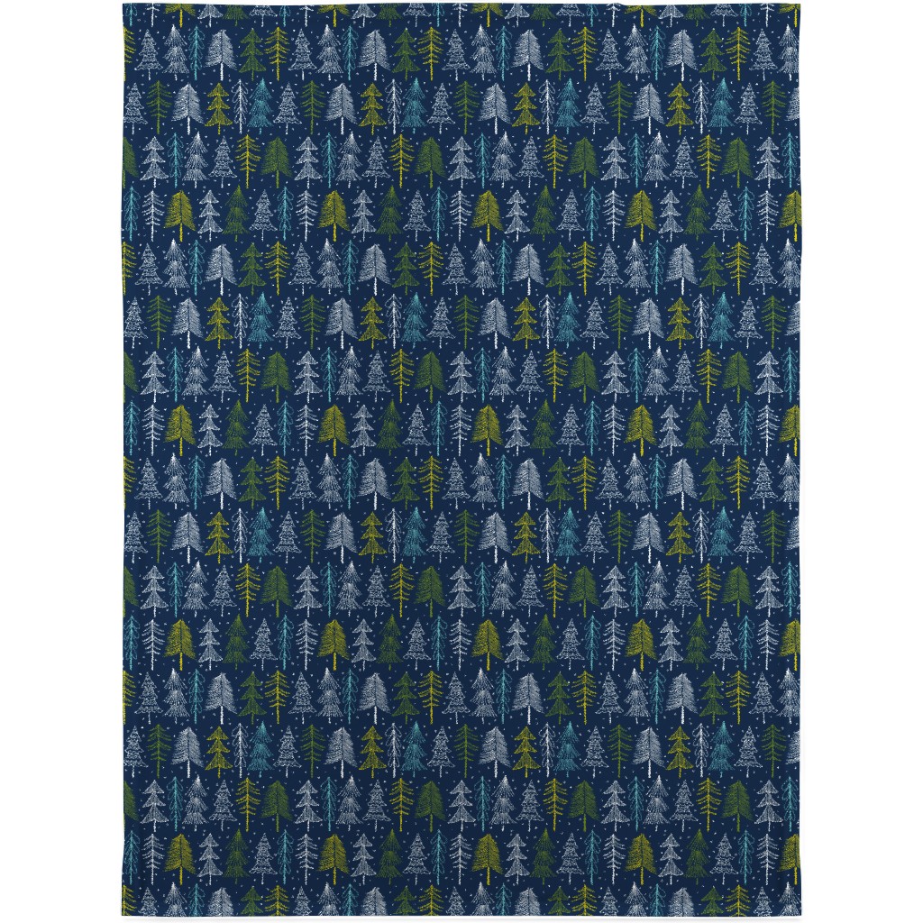 Oh' Christmas Tree Blanket, Sherpa, 30x40, Blue, Silhouette